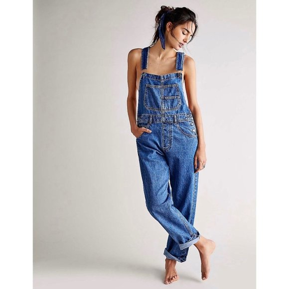 Free People Pants - Free People Ziggy Denim Overalls Sapphire Blue